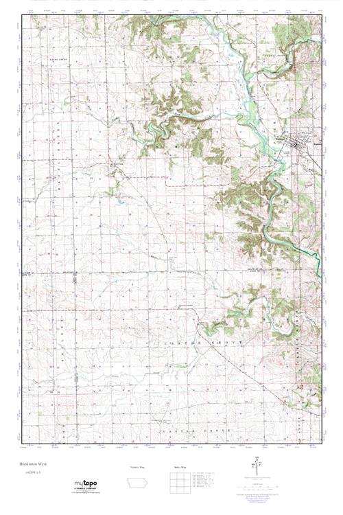 MyTopo Hopkinton West, Iowa USGS Quad Topo Map