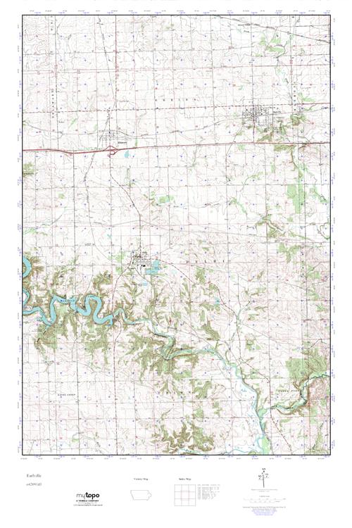 MyTopo Earlville, Iowa USGS Quad Topo Map