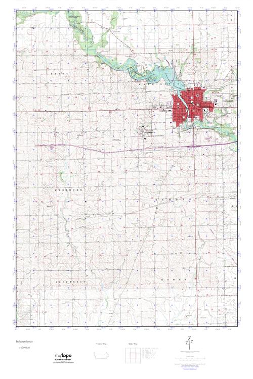 MyTopo Independence, Iowa USGS Quad Topo Map