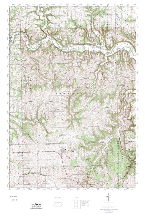 MyTopo Colesburg, Iowa USGS Quad Topo Map