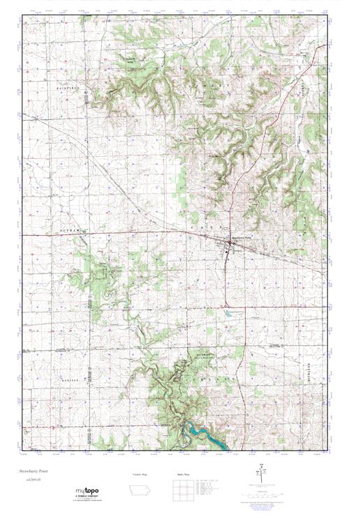 MyTopo Strawberry Point, Iowa USGS Quad Topo Map