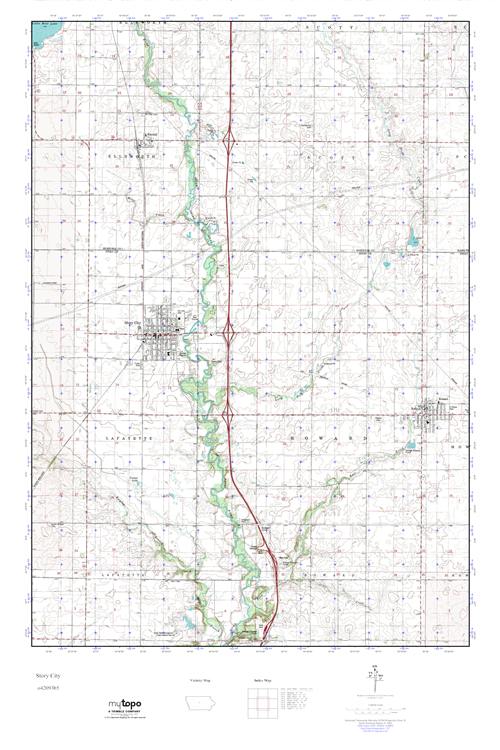 MyTopo Story City, Iowa USGS Quad Topo Map