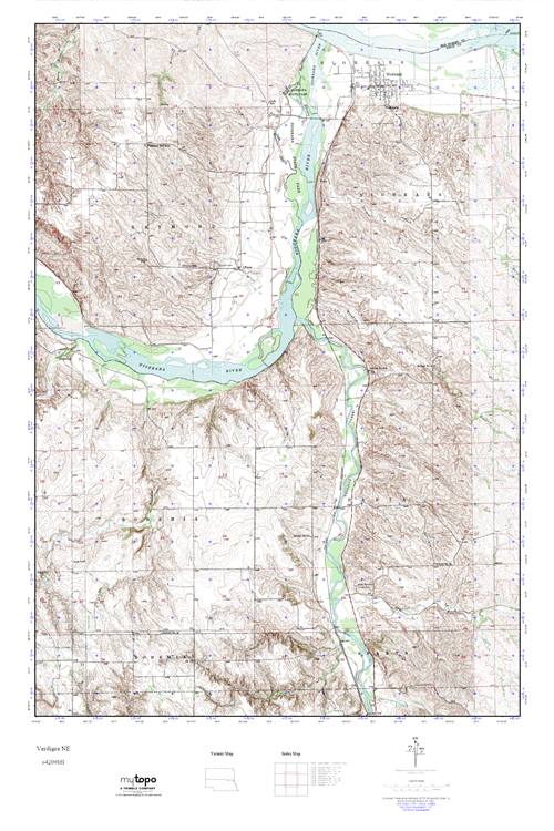 MyTopo Verdigre NE, Nebraska USGS Quad Topo Map