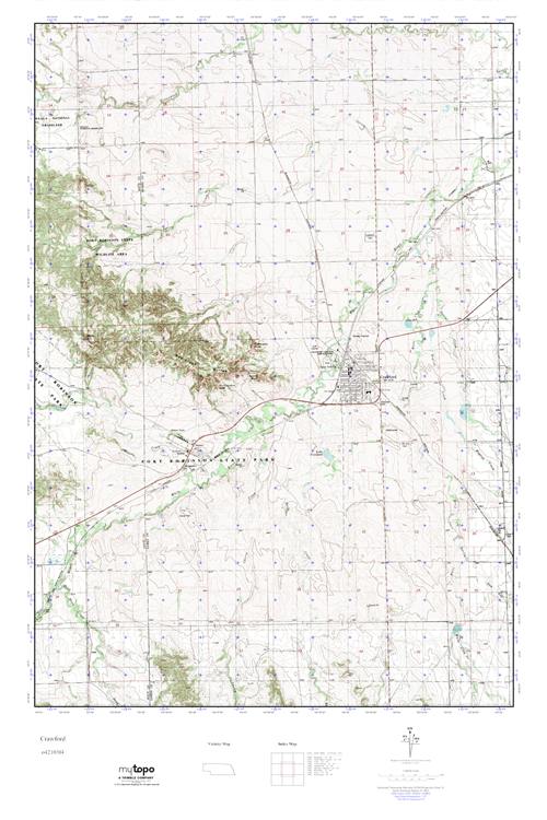 MyTopo Crawford, Nebraska USGS Quad Topo Map