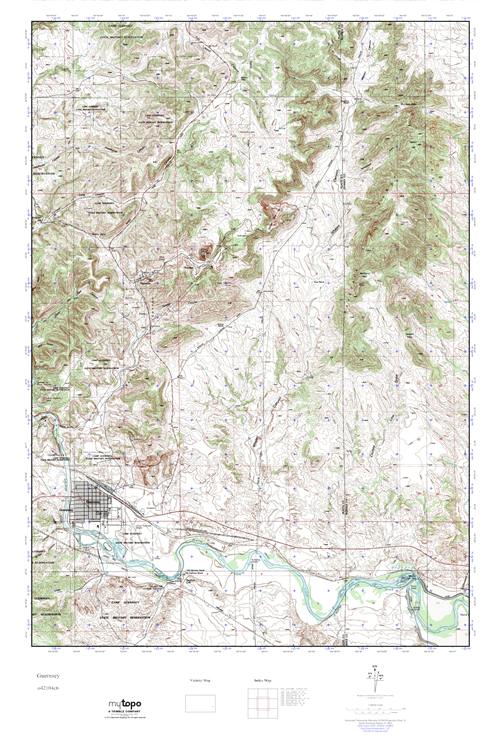 MyTopo Guernsey, Wyoming USGS Quad Topo Map