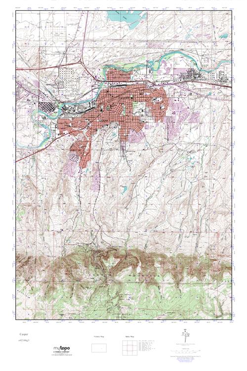 MyTopo Casper, Wyoming USGS Quad Topo Map