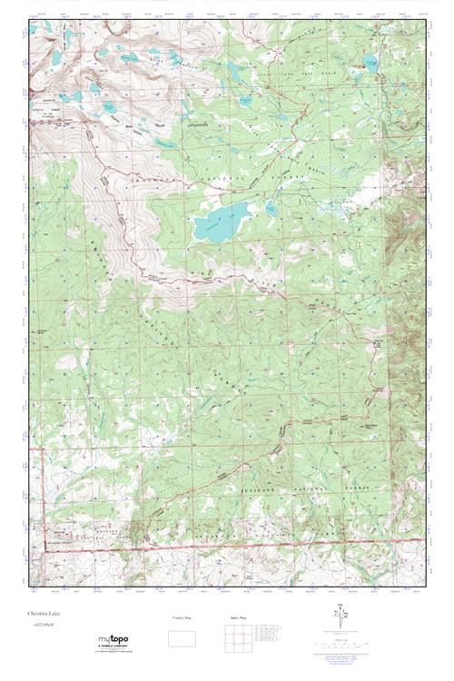 MyTopo Christina Lake, Wyoming USGS Quad Topo Map