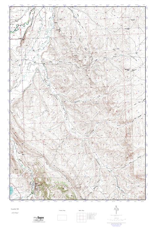 MyTopo Lander SE, Wyoming USGS Quad Topo Map