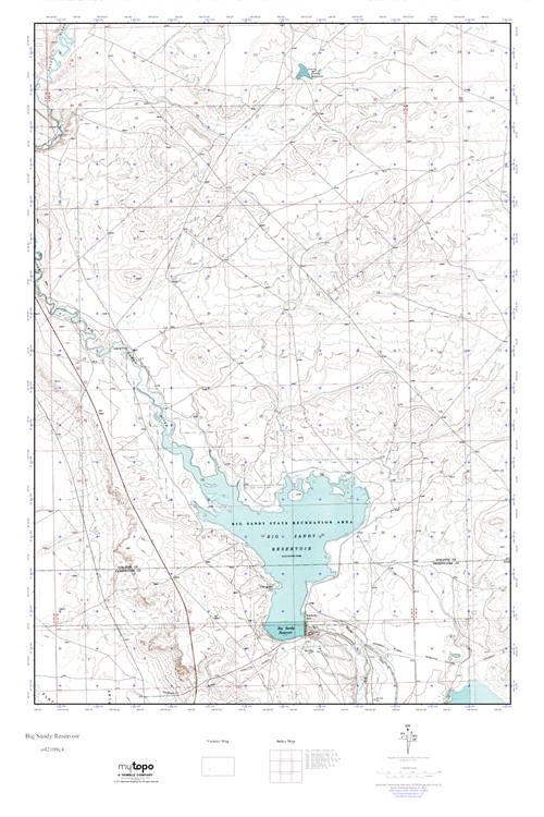 MyTopo Big Sandy Reservoir, Wyoming USGS Quad Topo Map