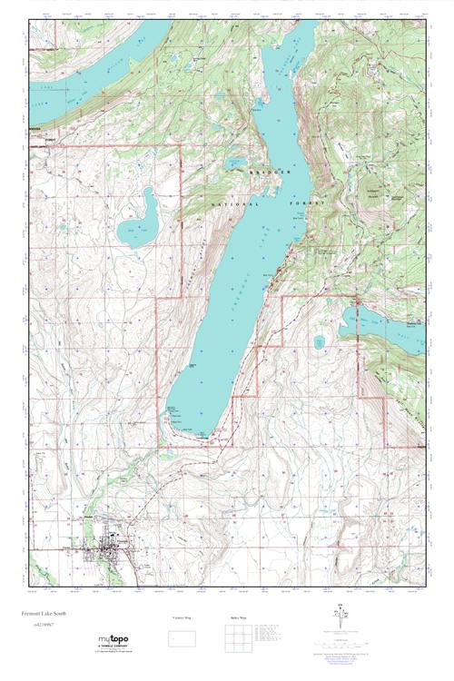 MyTopo Fremont Lake South, Wyoming USGS Quad Topo Map
