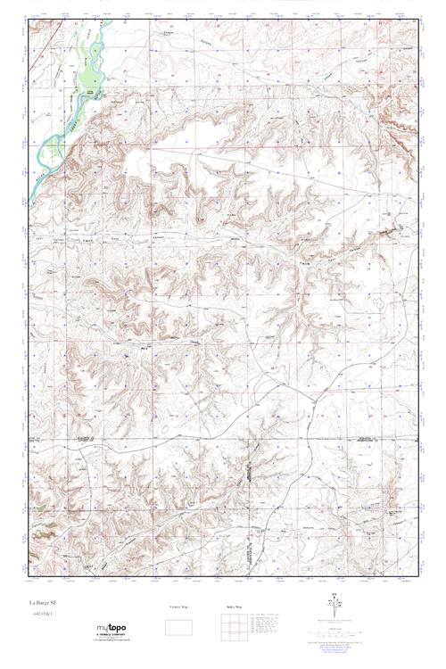 MyTopo La Barge SE, Wyoming USGS Quad Topo Map