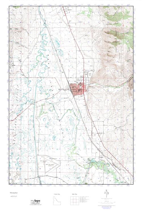 MyTopo Montpelier, Idaho USGS Quad Topo Map