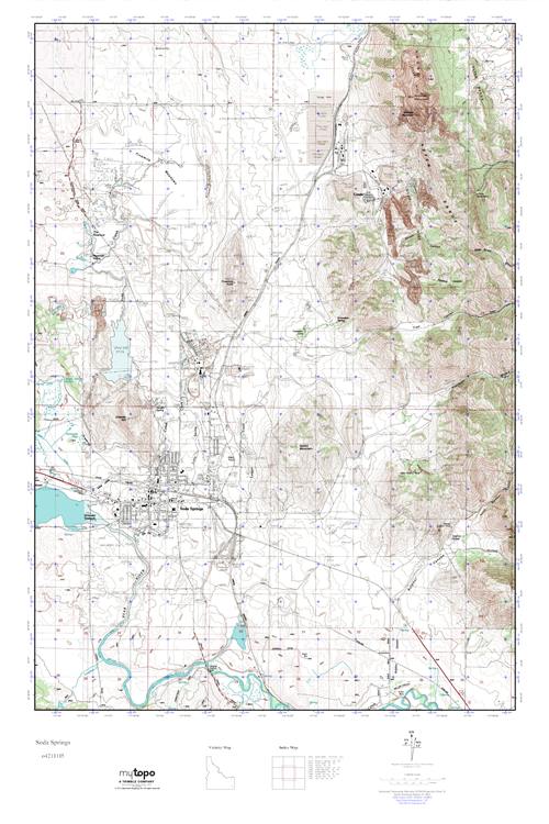 MyTopo Soda Springs, Idaho USGS Quad Topo Map