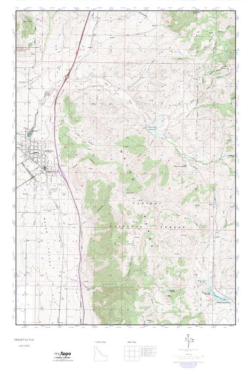 MyTopo Malad City East, Idaho USGS Quad Topo Map