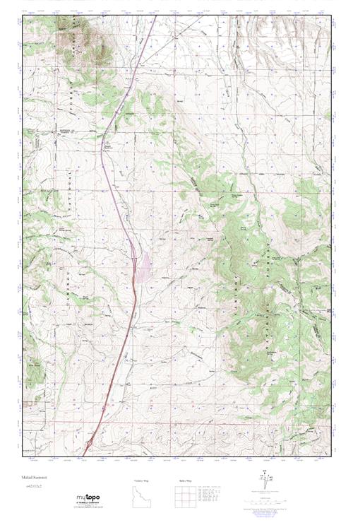 MyTopo Malad Summit, Idaho USGS Quad Topo Map