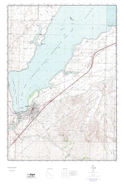 MyTopo American Falls, Idaho USGS Quad Topo Map