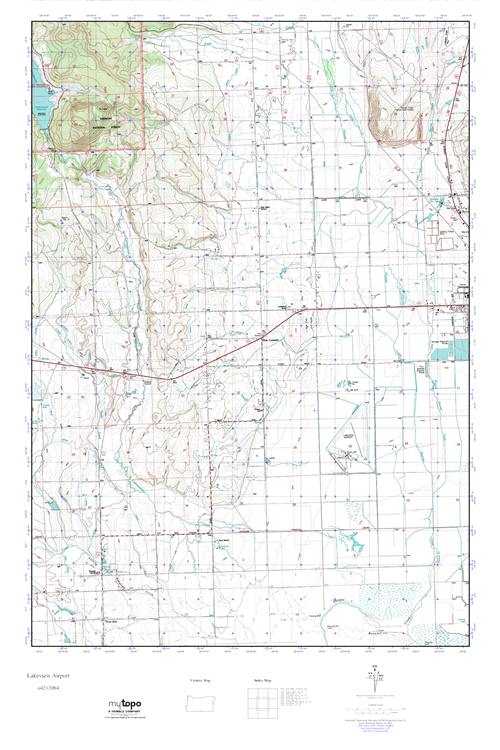 MyTopo Lakeview Airport, Oregon USGS Quad Topo Map