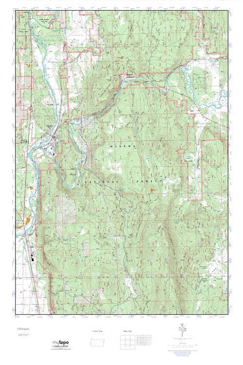 MyTopo Chiloquin, Oregon USGS Quad Topo Map