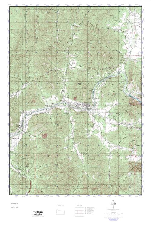 MyTopo Gold Hill, Oregon USGS Quad Topo Map