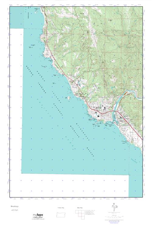 MyTopo Brookings, Oregon USGS Quad Topo Map