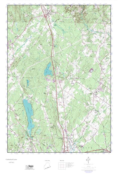 MyTopo Cumberland Center, Maine USGS Quad Topo Map