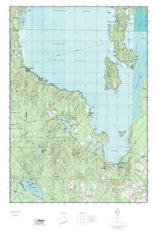 MyTopo Sebago Lake, Maine USGS Quad Topo Map
