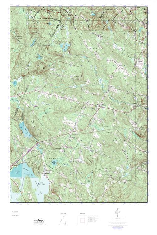 MyTopo Candia, New Hampshire USGS Quad Topo Map