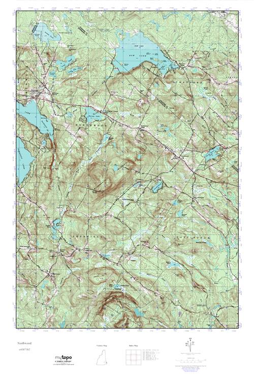 MyTopo Northwood, New Hampshire USGS Quad Topo Map