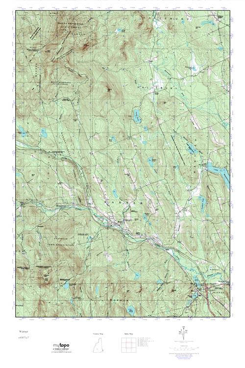MyTopo Warner, New Hampshire USGS Quad Topo Map