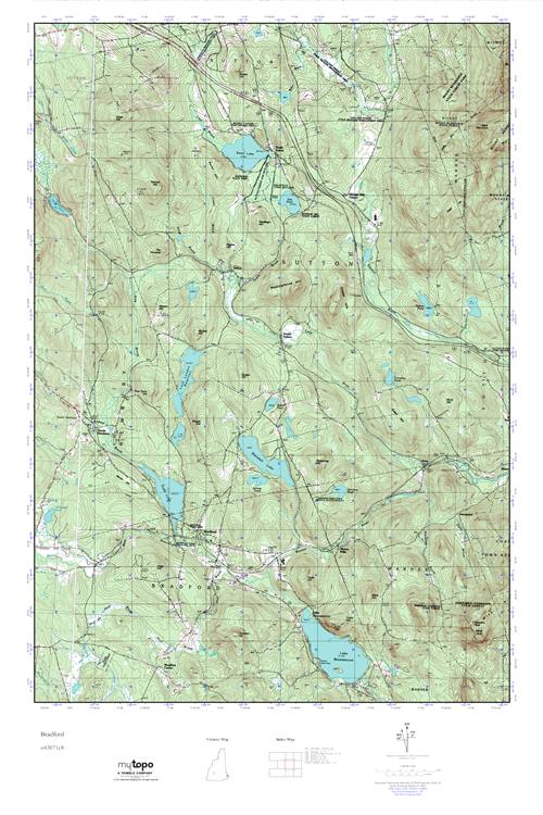 MyTopo Bradford, New Hampshire USGS Quad Topo Map
