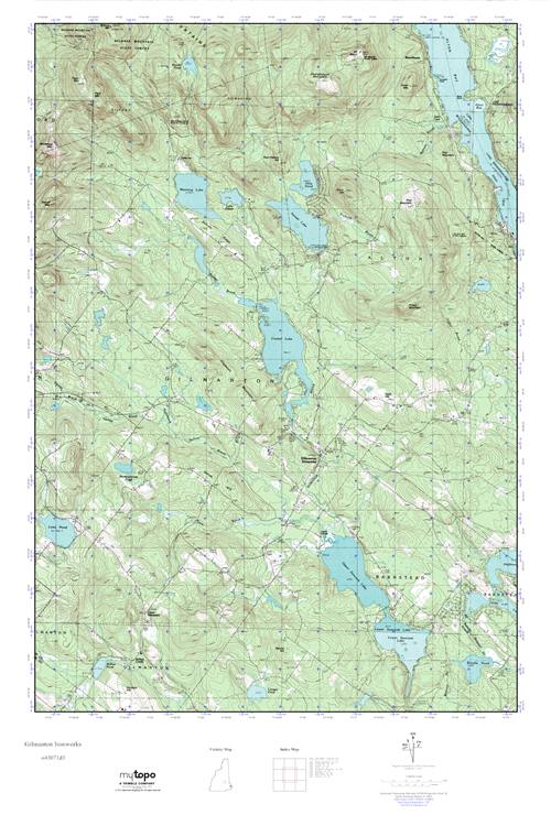MyTopo Gilmanton Ironworks, New Hampshire USGS Quad Topo Map