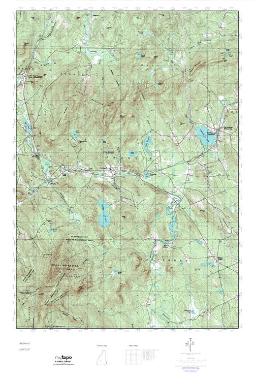 MyTopo Andover, New Hampshire USGS Quad Topo Map