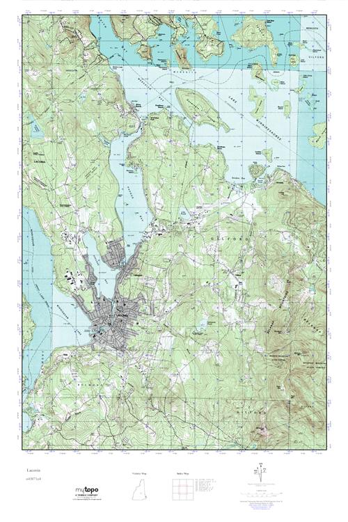 MyTopo Laconia, New Hampshire USGS Quad Topo Map