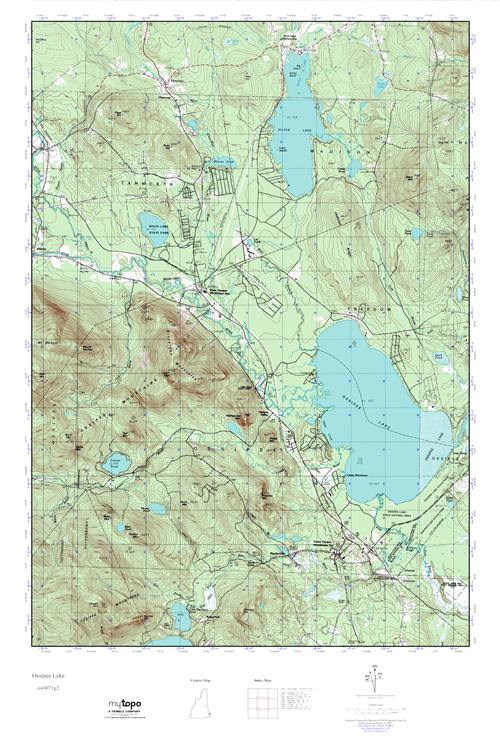 MyTopo Ossipee Lake, New Hampshire USGS Quad Topo Map