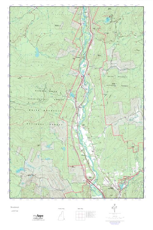 MyTopo Woodstock, New Hampshire USGS Quad Topo Map