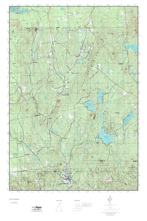 MyTopo East Lempster, New Hampshire USGS Quad Topo Map