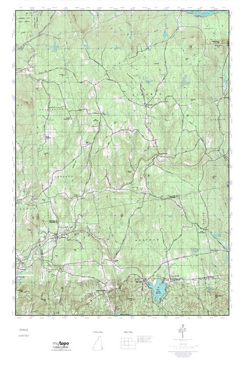 MyTopo Alstead, New Hampshire USGS Quad Topo Map