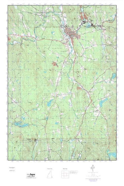 MyTopo Newport, New Hampshire USGS Quad Topo Map