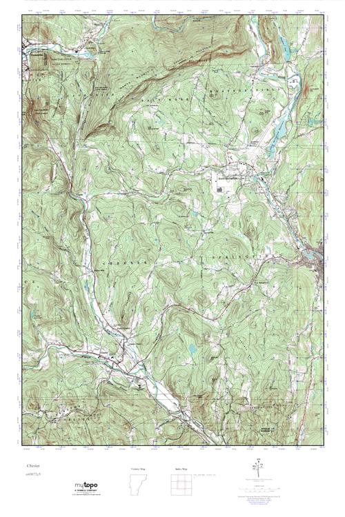 MyTopo Chester, Vermont USGS Quad Topo Map