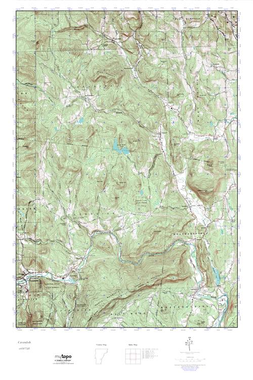 MyTopo Cavendish, Vermont USGS Quad Topo Map