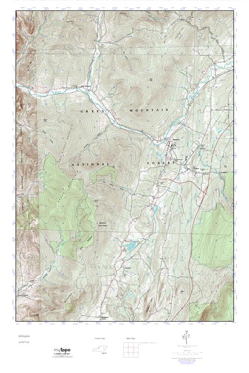 MyTopo Arlington, Vermont USGS Quad Topo Map