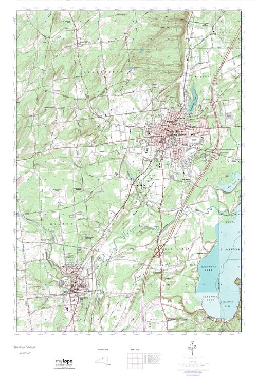 MyTopo Saratoga Springs, New York USGS Quad Topo Map