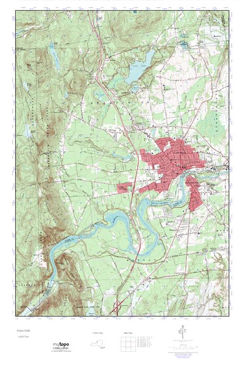 MyTopo Glens Falls, New York USGS Quad Topo Map