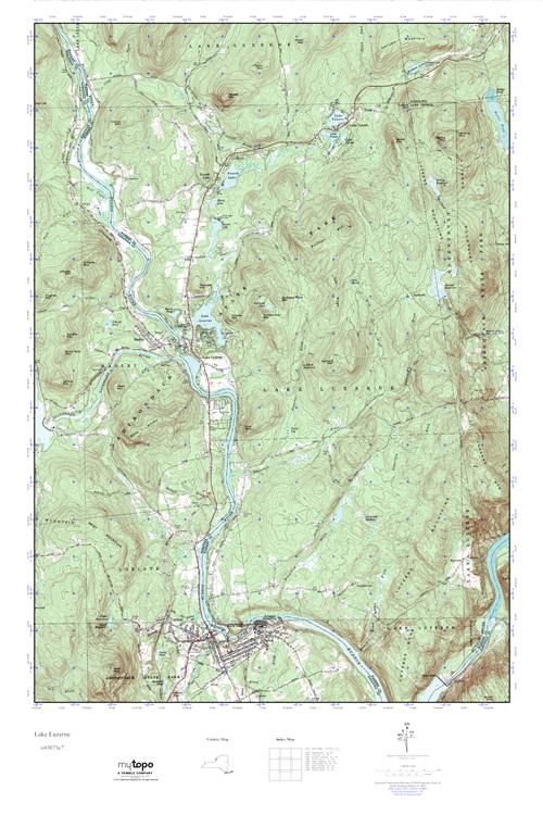 MyTopo Lake Luzerne, New York USGS Quad Topo Map