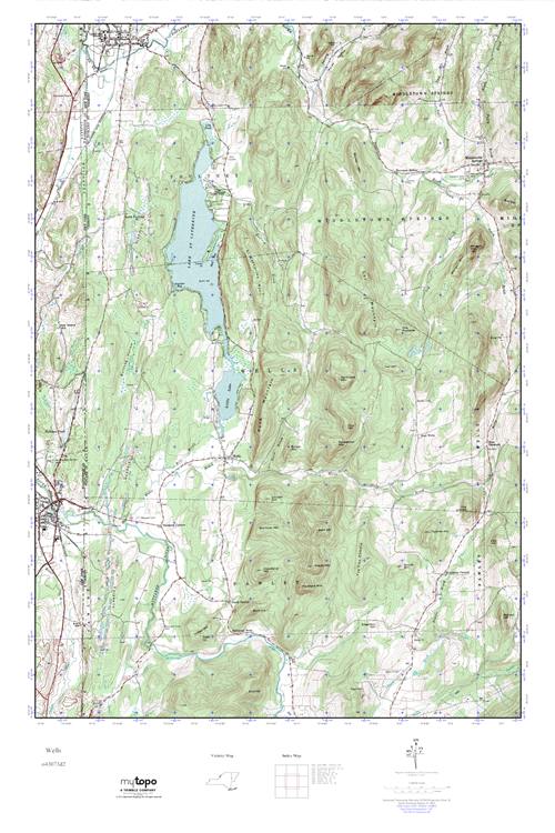 MyTopo Wells, Vermont USGS Quad Topo Map