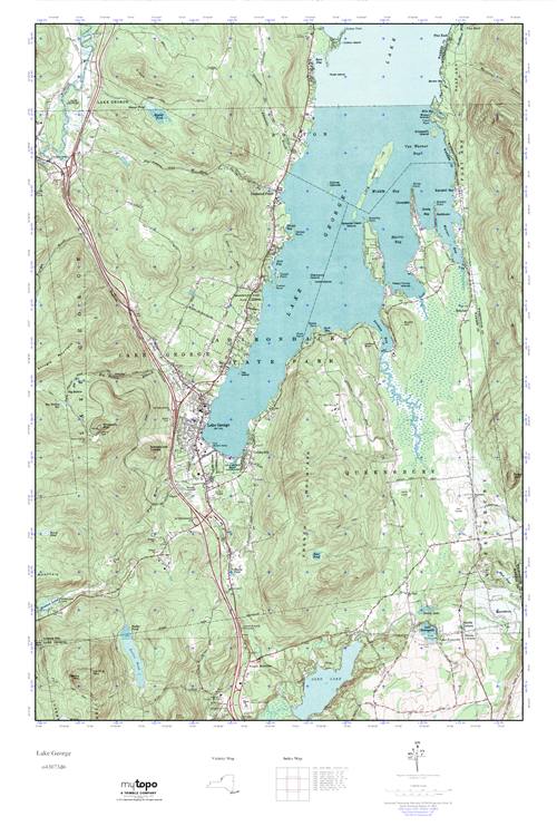 MyTopo Lake New York USGS Quad Topo Map