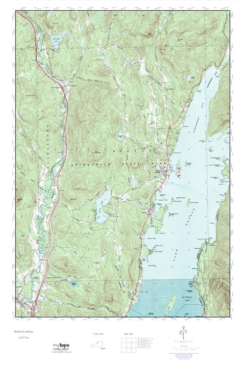 MyTopo Bolton Landing, New York USGS Quad Topo Map