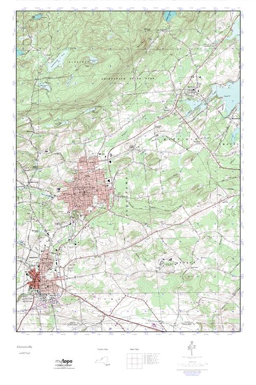 MyTopo Gloversville, New York USGS Quad Topo Map