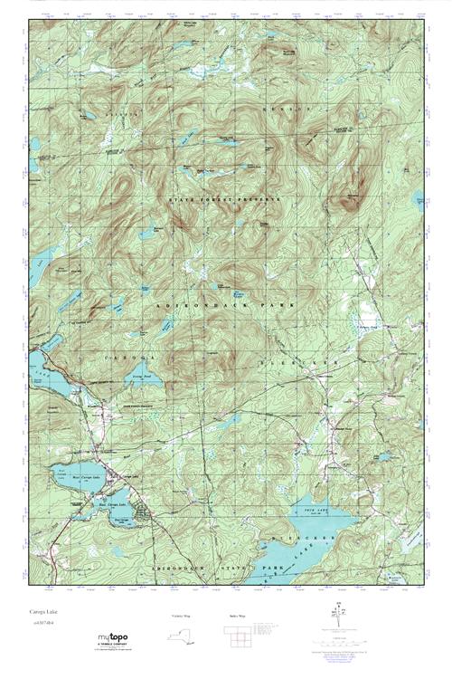 MyTopo Caroga Lake, New York USGS Quad Topo Map
