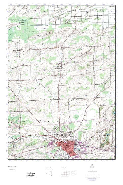 MyTopo Batavia North, New York USGS Quad Topo Map